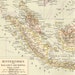 1895 Antique Dated Map of Farther India or Southeast Asia and the Malay Peninsula