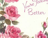 Items similar to Glad You're Feeling Better- 1940s Vintage Get Well ...