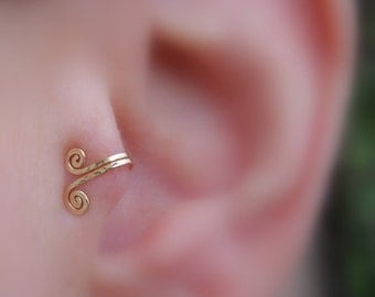 FAKE Tragus Piercing - Fake Nose Ring - Fake Piercing - Faux Piercing - Fake Piercings - Fake Nose Piercing - 14K Yellow Gold Filled
