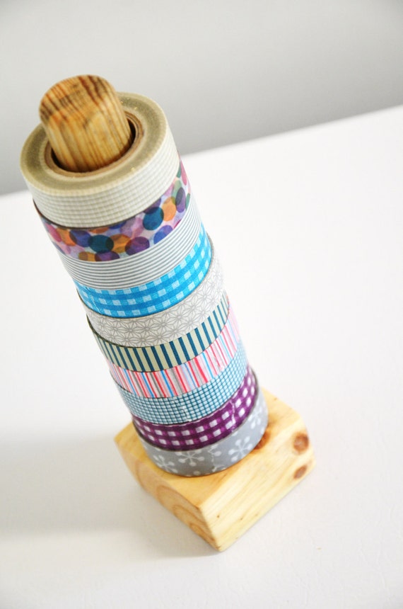 Items similar to Washi Tape Organizer Wood Masking Tape Holder Eco friendly Wood Japanese