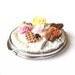 Compact Mirror Food Miniatures, Chocolate and Peanut Butter Toasts, Waffle, Raspberry Cupcake and Roses, Polymer Clay