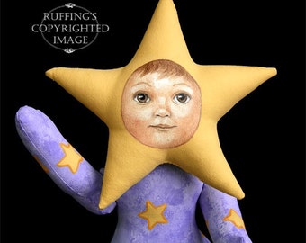 <b>...</b> Hand Painted Folk Art Doll, Leah the Star Baby by <b>Elizabeth Ruffing</b>. - il_340x270.209051588