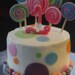 Fondant Candy Themed Decorations with Lollipops, Polka Dots and Big Fancy Age Topper Perfect for a Birthday or Smash Cake