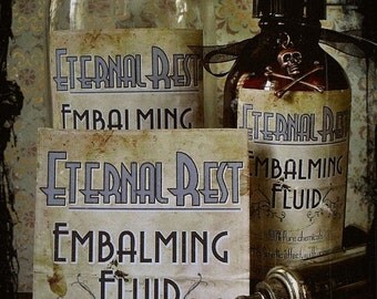 SALE - Eternal Rest, 1927 - Embalming Fluid Stickers