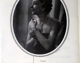 Original Vintage French Ad 1952 Régner Bijoux Jaqueline Delubac