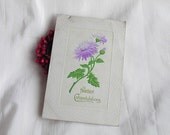 Airbrushed Lavender Flower 1911   Vintage Congratulations Postcard
