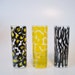 Shot glasses Z e b r a G i r a f f e C h e e t a h Hand painted animal print sun yellow and black set of 3