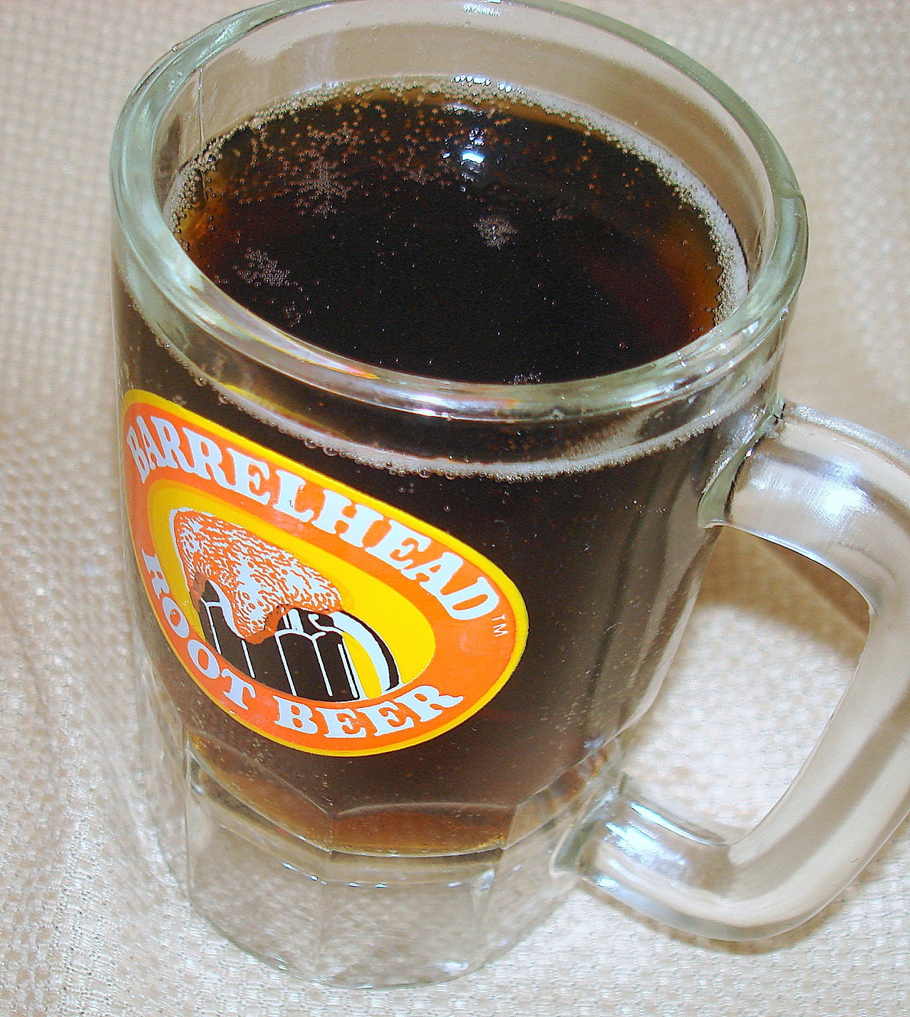 Vintage Root Beer Mug Barrelhead Root Beer Clear Cut Glass 9346