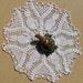 Pretty Kittens White Crocheted Doily
