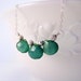 Green Gemstone Necklace - Green Chalcedony Trio - Sterling Silver Necklace - Teal Green Chalcedony - Green Apatite
