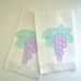 Linen Hand Towels with Madeira Embroidery Purple Grapes and Monogram