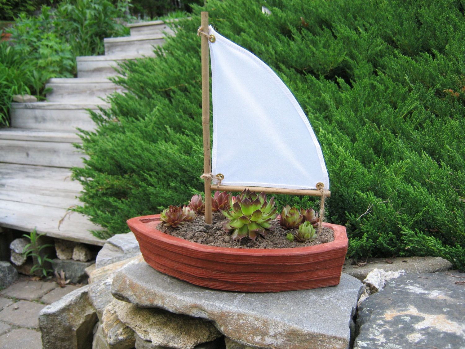 boat planter nautical decor pinterest