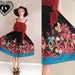 vtg 70s sheer BUTTERFLY PRINT Cherry Blossom DRESS floral Small boho hippie gypsy