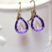 Rhinestone Earrings Lavender Purple Earrings Rare Vintage Amethyst Glass Rhinestone Earrings Dangle Earrings Gift Idea