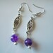 SALE Silver and purple dangle earrings E136