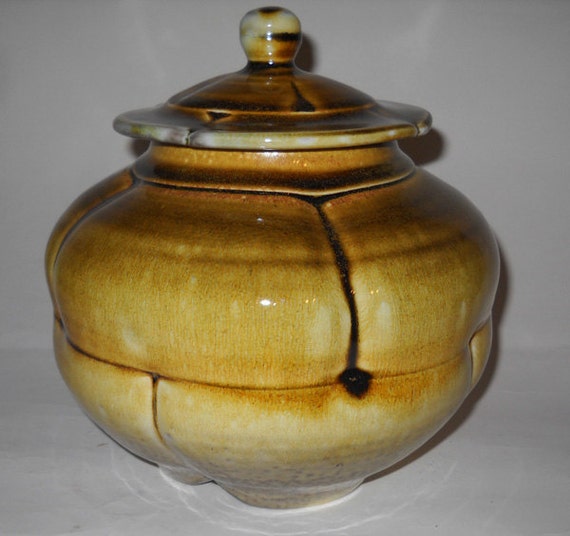 Items similar to Amber 8-Panel Porcelain Jar by David Voorhees on Etsy