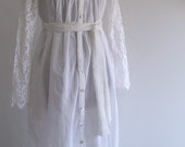 Romantic French Country lace and Cotton Dress/ Edwardian Inspired Dress Ethical Eco Fashion