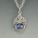 Colorful Sterling Silver Pendant with Rainbow Topaz Cabochon- One of a Kind