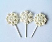 3 Irish Cream Snowflake Lollipops: Starlight White Il_170x135