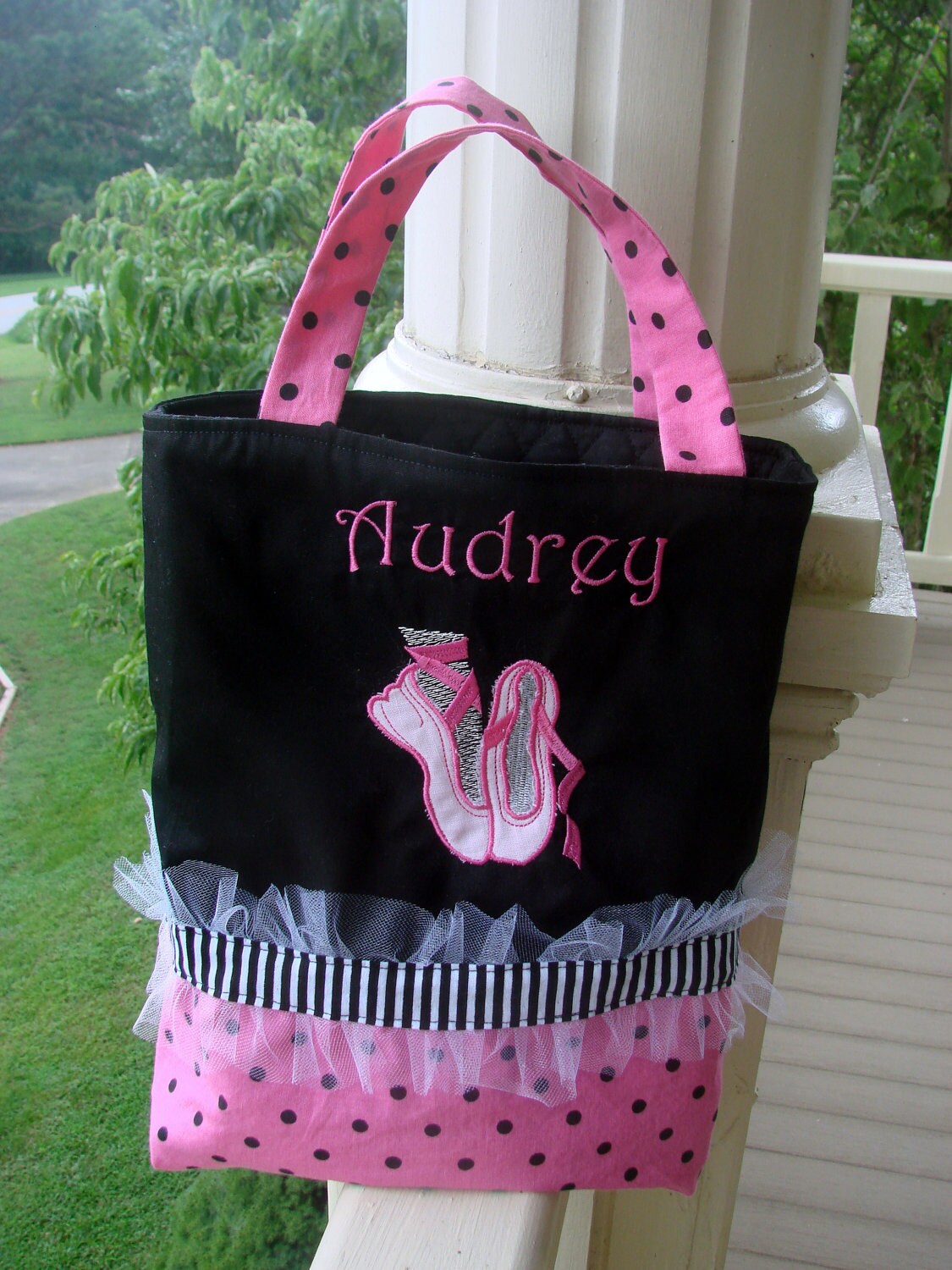 Personalized Dance Tote Bag with ballet applique