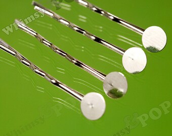 Bobby Pin Blanks and Findings, 45mm wide, 8mm Glue Pad (C1-05)