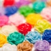 30 - Mixed Color Resin Cabochons, Rose Shaped, 13mm
