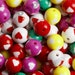 20 - Mixed Colors Heart Round Acrylic Beads, Heart Beads, 16mm, 2mm Hole