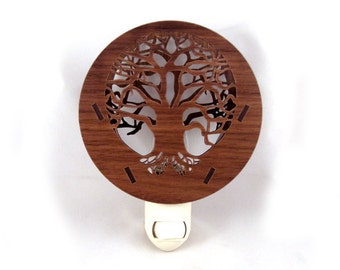 tree of life wooden night light sustainably harvested walnut wood nightlight - Decorative Night Lights tree of life wooden night light sustainably harvested walnut wood nightlight - Decorative Night Lights