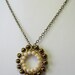 black friday etsy - 30% off - code BLKFRI - Round Bronze Pendant Antique Brass Chain Wire Wrapped Jewelry (4018)