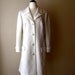 Vintage white long jacket / pea coat / textured trench