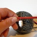 White Milk Glass Lampworked Glass Row Knitting Stitch Marker Or Pendant OOAK