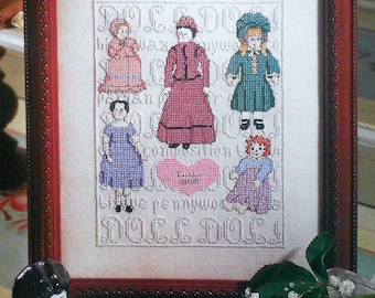 DOLL SAMPLER Counted Cross Stitch Pattern Chart - fam