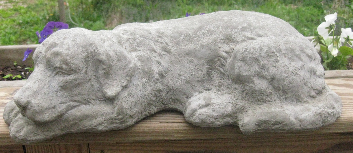 sleeping puppy statue