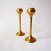 2 Vintage Mid Century Brass Candle Holders