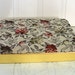 Small Tapestry Linen Travel Jewelry Case - Vintage Floral Fabric Covered Display Box