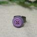 SALE Purple ring - made with buttons and a pewter band