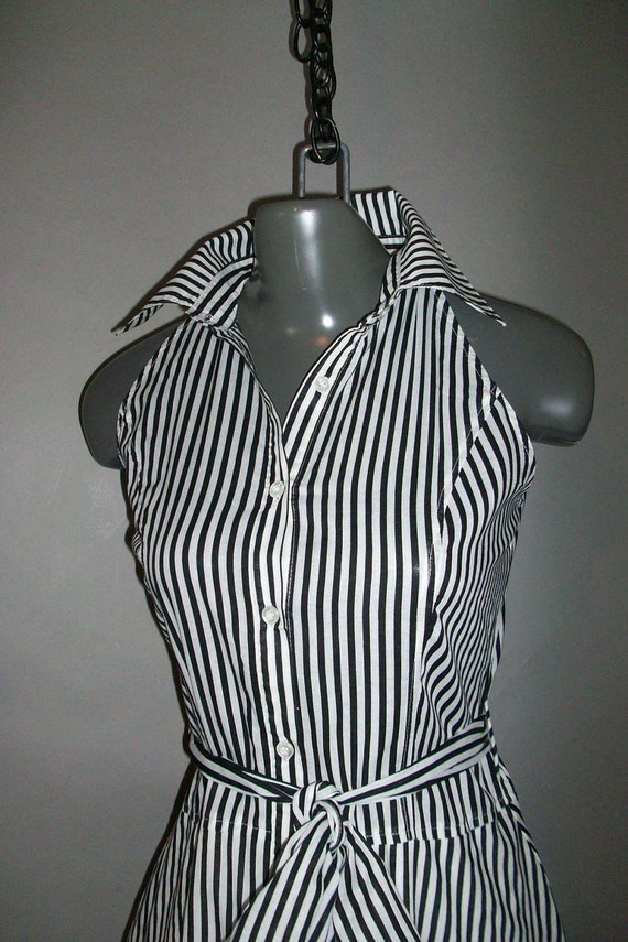 Summer Dress // Lightweight // Black & White Stripe