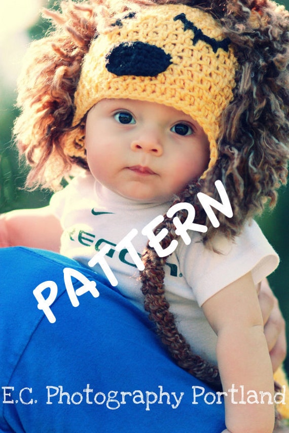 Crochet PATTERN Lion <b>Hat King</b> of the Jungle PDF sizes newborn - child - il_570xN.258739636