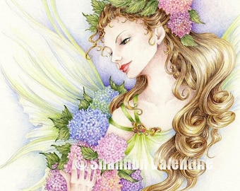 Fairy Art 5x7 Print "Hydrangea" Fantasy Art