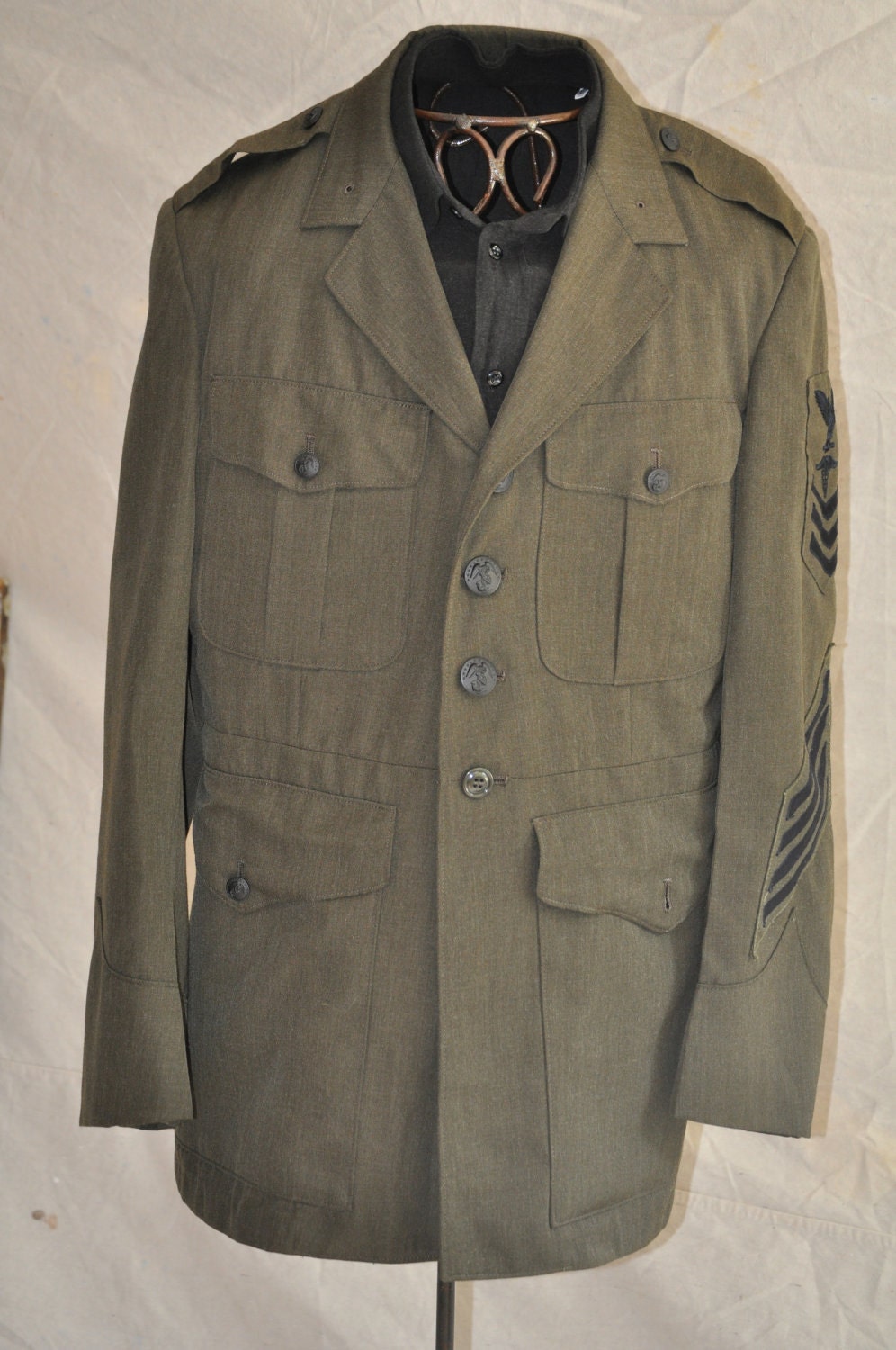 Vintage Military Jacket Men's 38 80's US Navy by ArmorOfModernMen