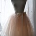 Peachy Dream Tutu - Romantic Ballerina Tulle Skirt with Lining and Satin Sash by Anjou - Whimsical Wedding, Party, Prom, Plus Size
