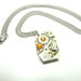 Steampunk Necklace Watch Movement & Orange Crystals SPN-6438