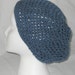 Crochet hat slouchie beanie in country blue