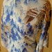 JAPANESE WATERCOLOR--Mint Condition 1940s Silk Pake Muu Hawaiian Dress by Liberty House-M