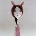 Spring Decor - Bunny girl Doll - OOAK Art Doll - Anthropomorphic Doll