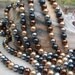 A Grade South Sea Shell Pearl- Multicolor -8 mm round (full strand)-copper, champagne, silver, pine green