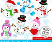 Snowmen - Clip art and Digital paper set Il_170x135