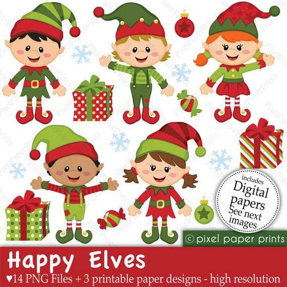 happy elves clipart - photo #1