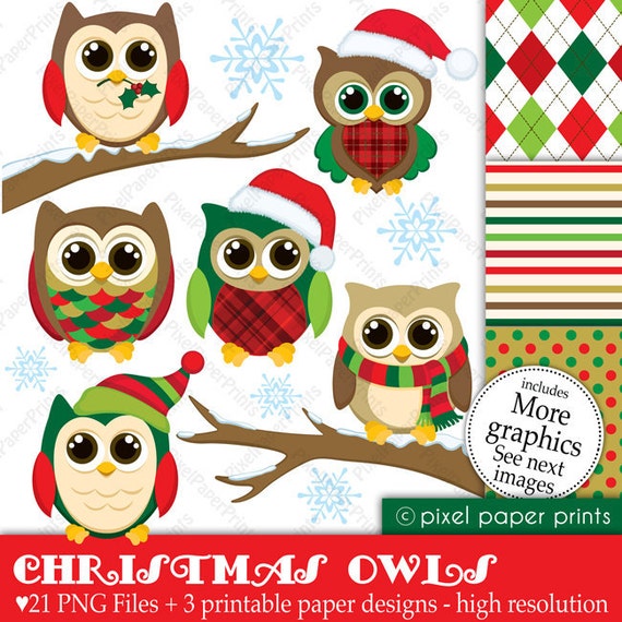 free clipart christmas owls - photo #45