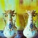 Sale Price: 48 US. Pair of Mantel Vases,Nouveau Pair of Antique Ivory Blush Porcelain Vases, W. Adams & Co Tunstall Vases